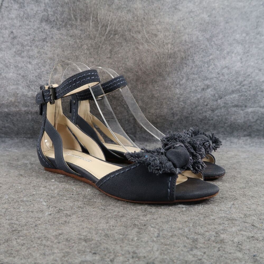 Vera Wang Lavender Shoes Womens 7 Sandal Flats Ankle Strap Fringe Bow Fashion